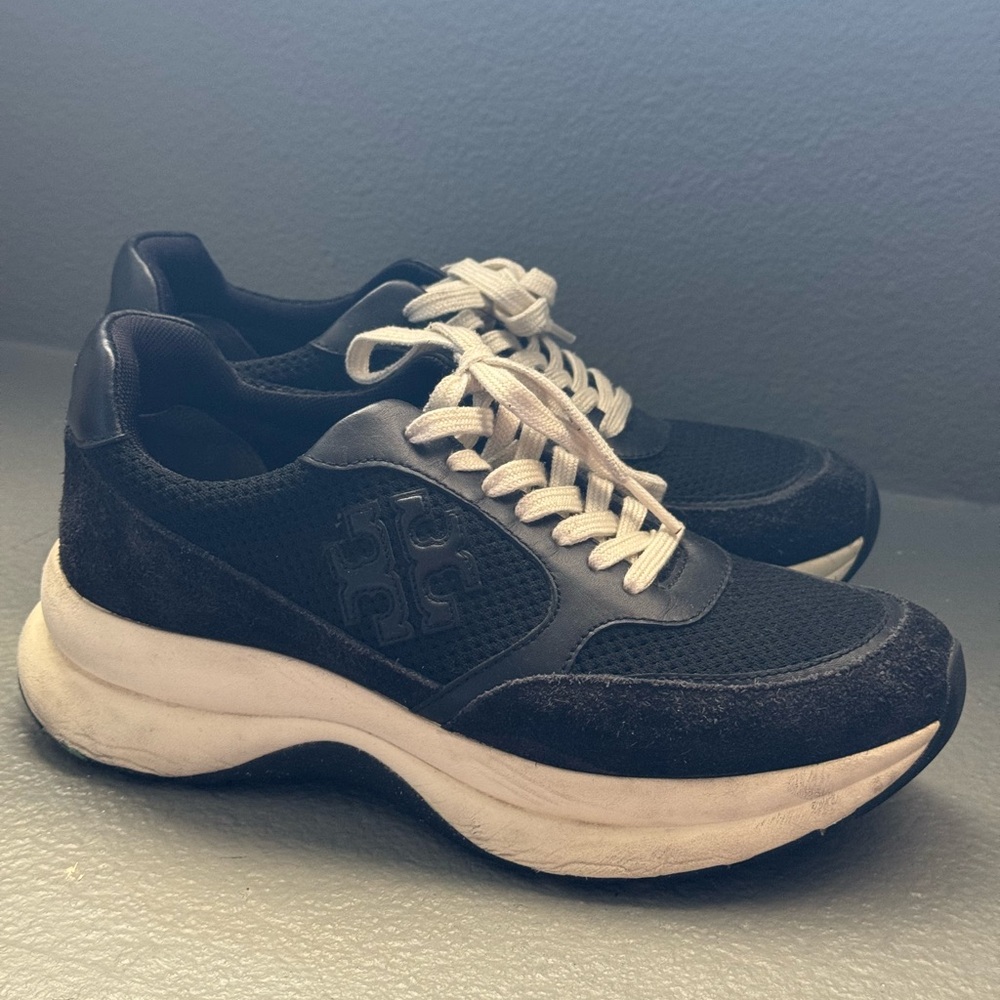Tory Burch Black and White Platform Sneakers